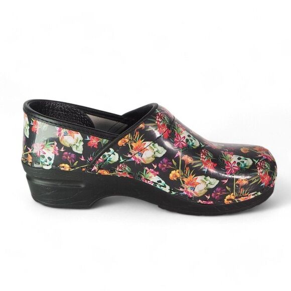 BJORK Professional Moa Skull Print Leather Clogs Multicolor Women's 7-7.5/38 - Picture 7 of 11